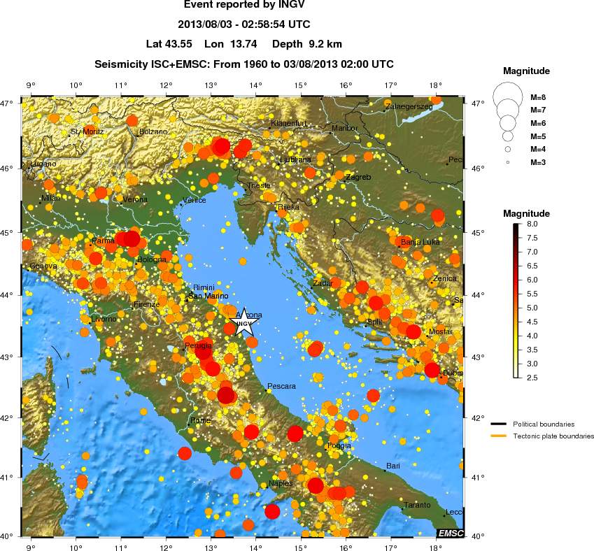 regional magnitude historical seismicity