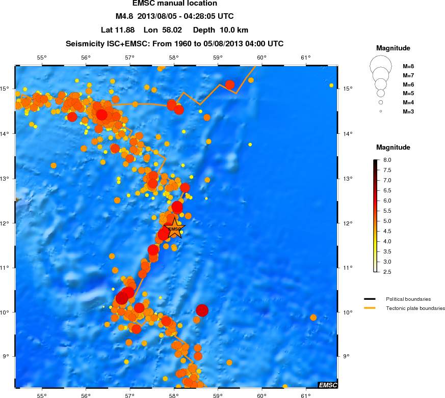 regional magnitude historical seismicity