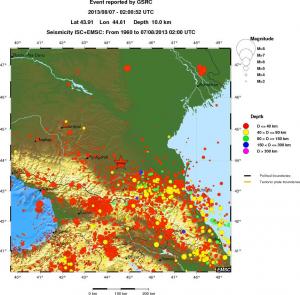 regional historical seismicity