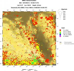 regional historical seismicity