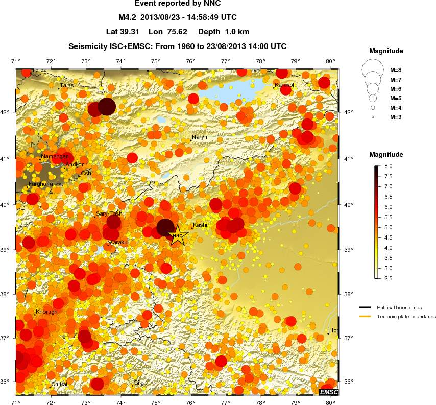 regional magnitude historical seismicity
