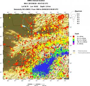 regional historical seismicity