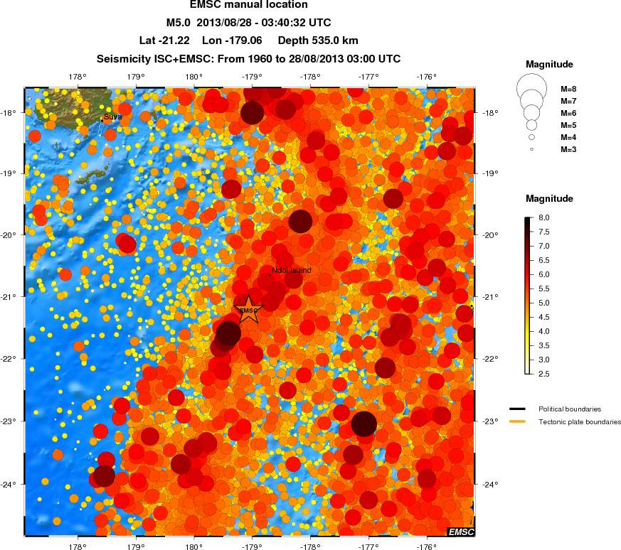 regional magnitude historical seismicity