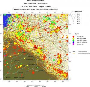 regional historical seismicity