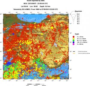 regional historical seismicity