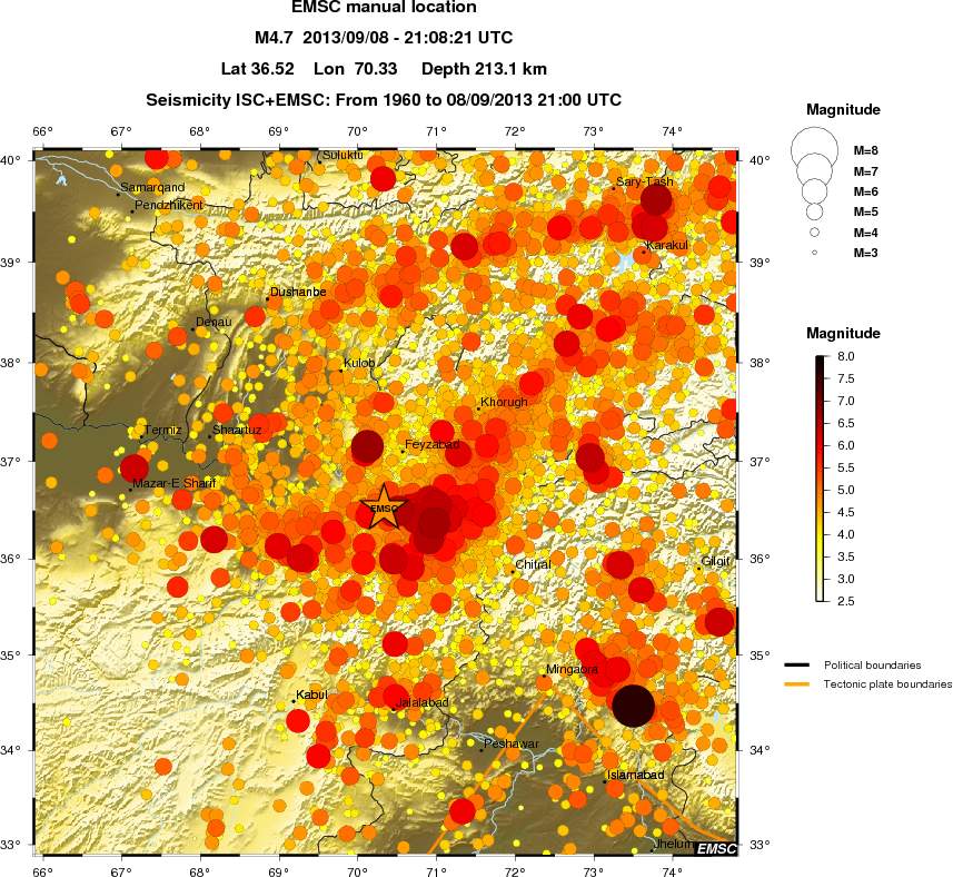 regional magnitude historical seismicity