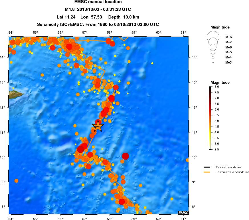 regional magnitude historical seismicity