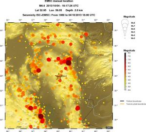 regional magnitude historical seismicity
