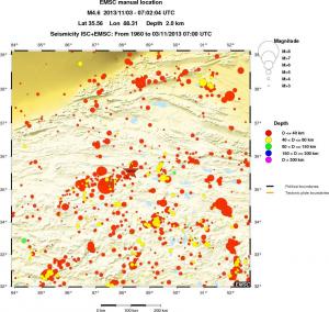 regional historical seismicity