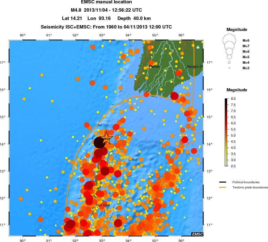 regional magnitude historical seismicity