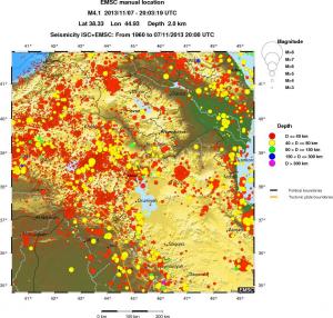 regional historical seismicity