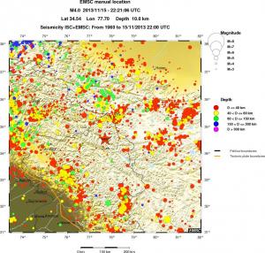 regional historical seismicity