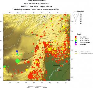 regional historical seismicity