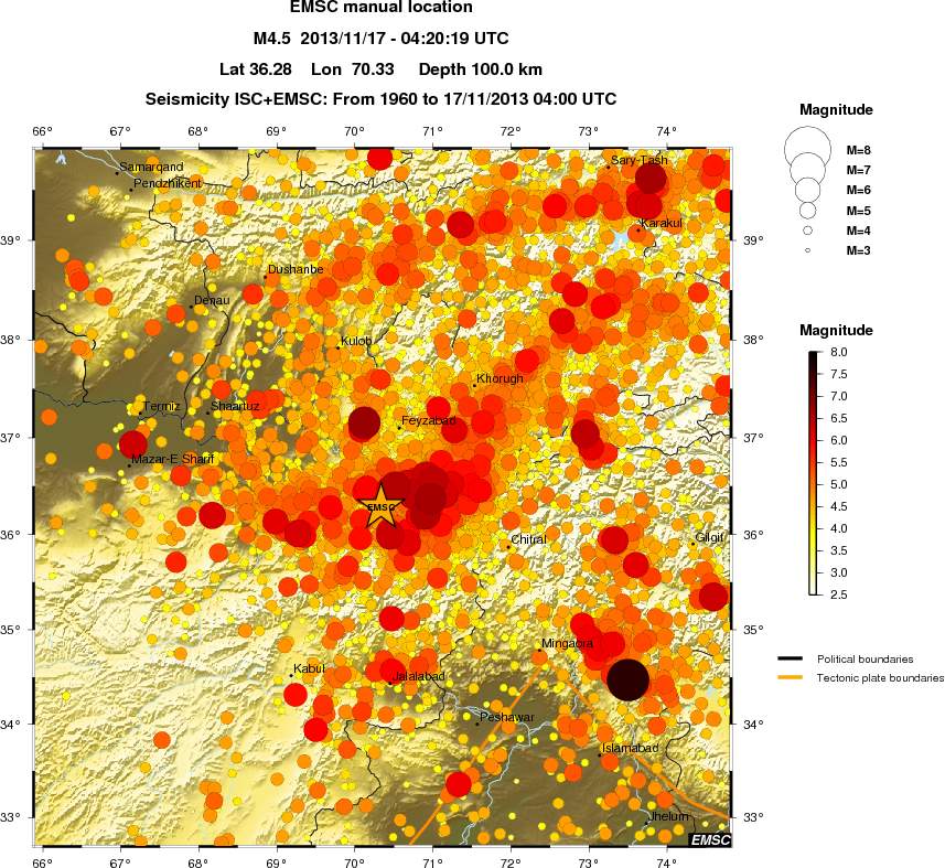 regional magnitude historical seismicity