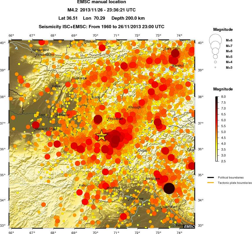 regional magnitude historical seismicity