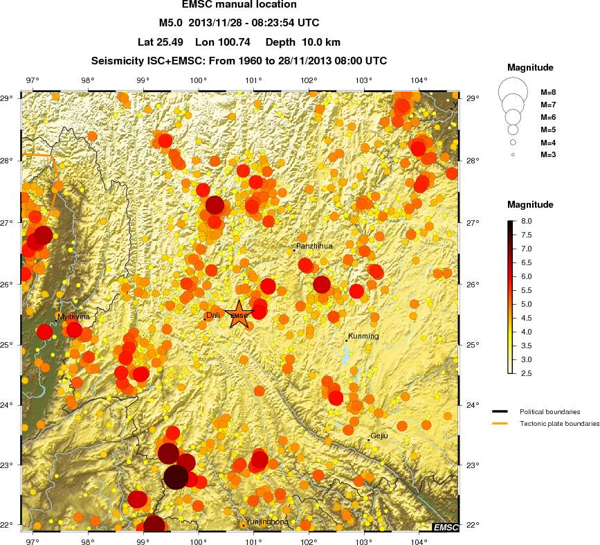 regional magnitude historical seismicity
