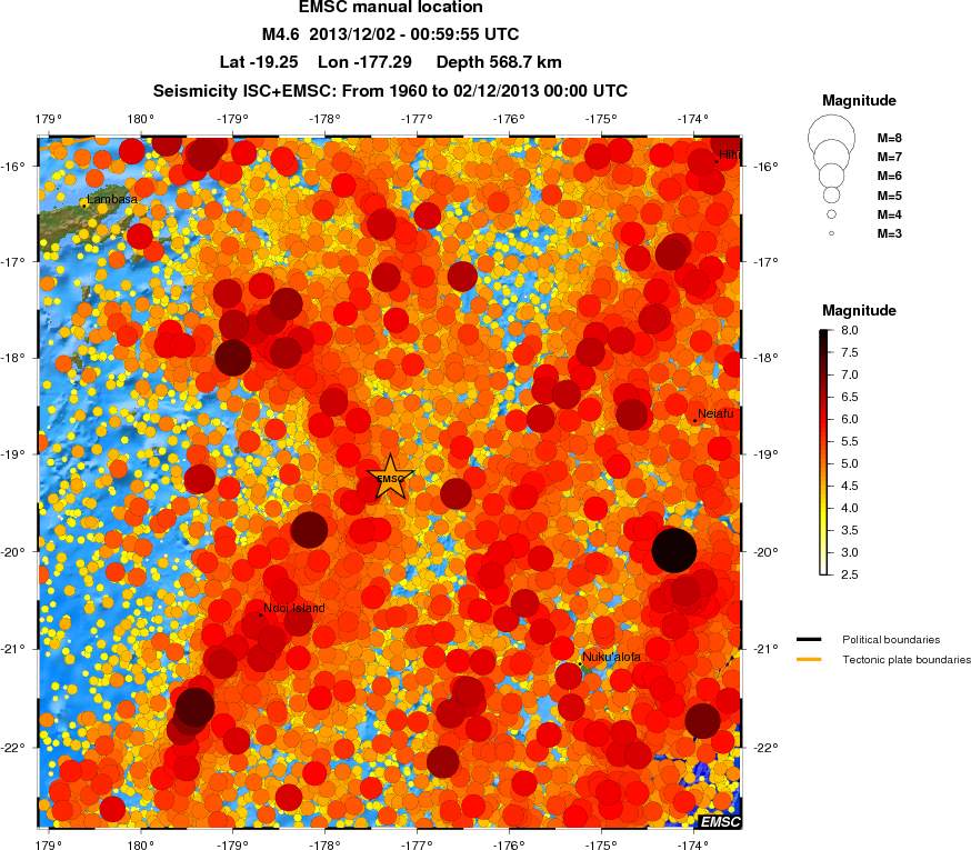 regional magnitude historical seismicity