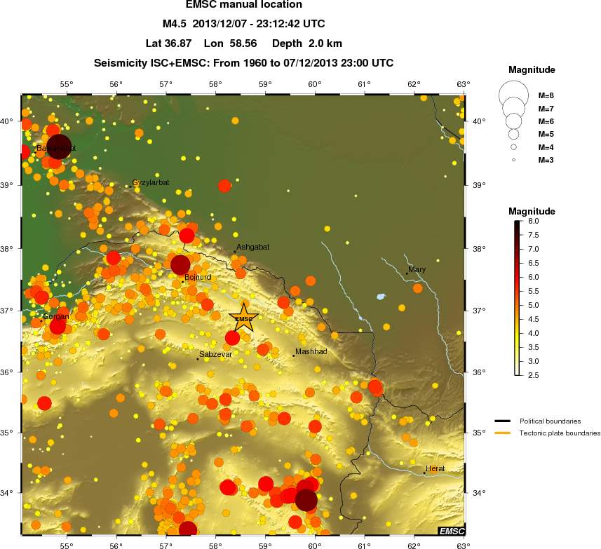 regional magnitude historical seismicity