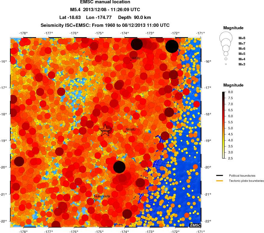 regional magnitude historical seismicity