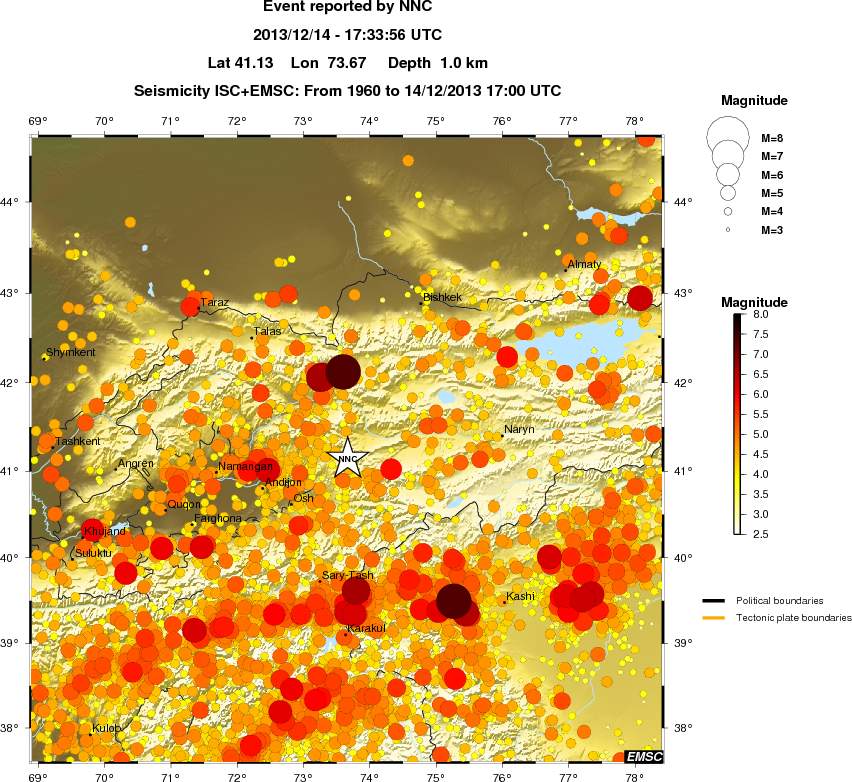 regional magnitude historical seismicity