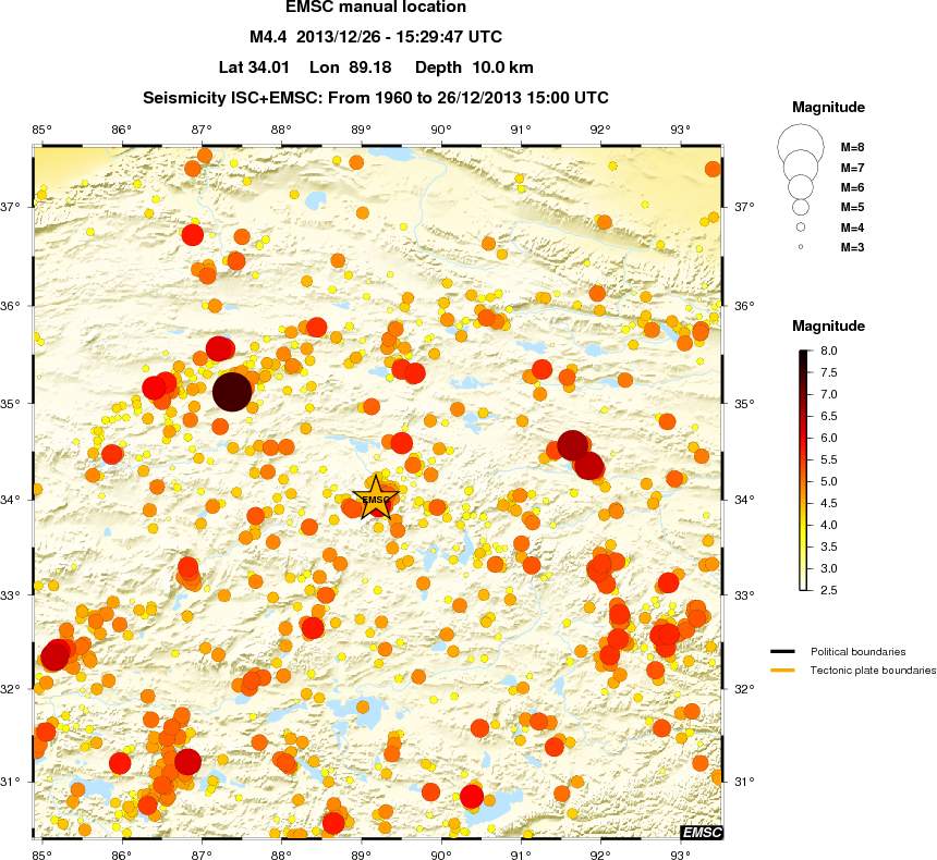 regional magnitude historical seismicity