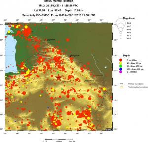 regional historical seismicity