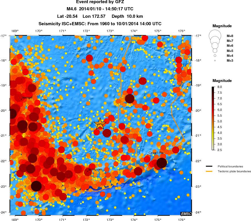 regional magnitude historical seismicity