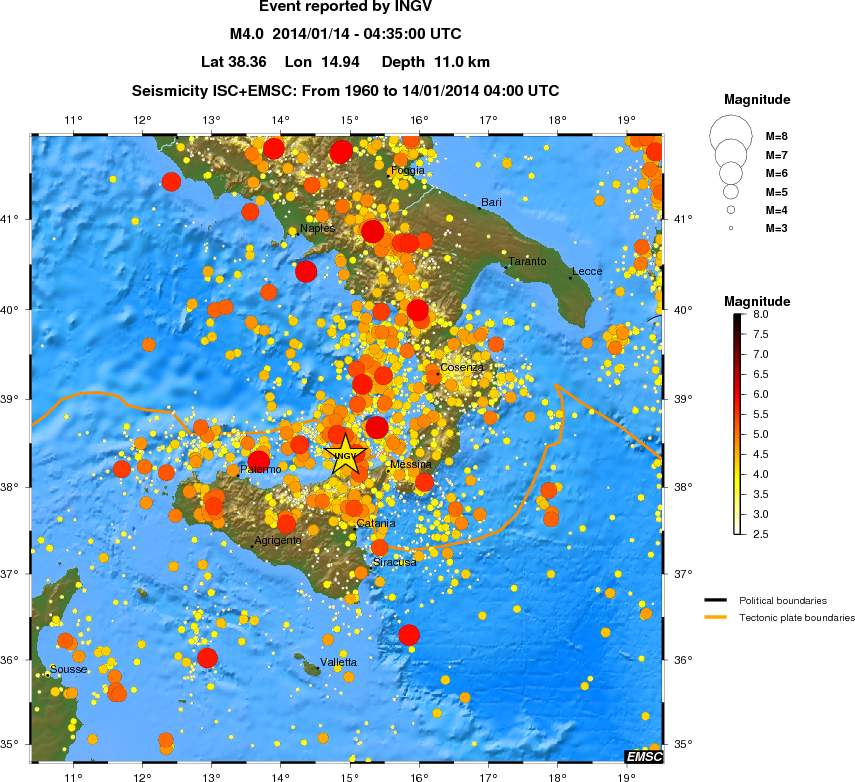 regional magnitude historical seismicity