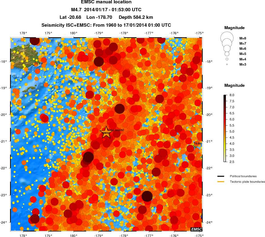 regional magnitude historical seismicity