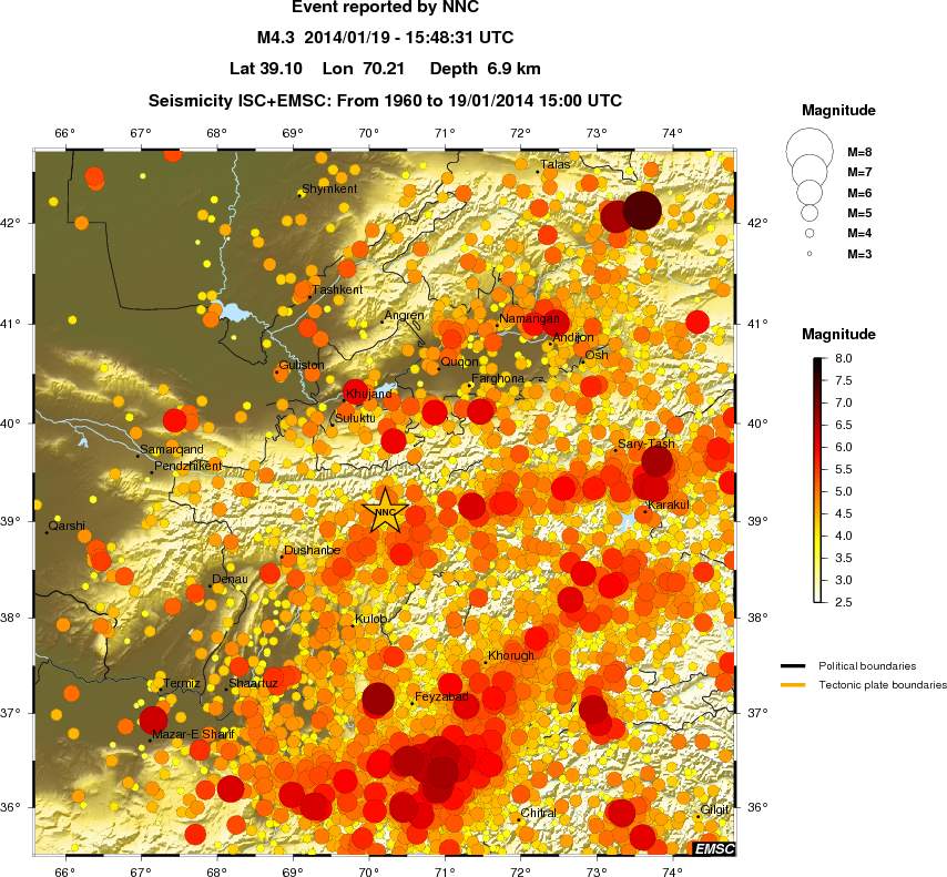 regional magnitude historical seismicity