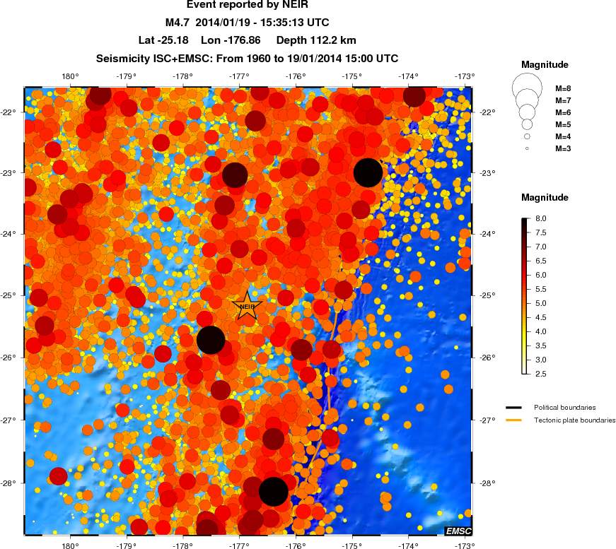 regional magnitude historical seismicity