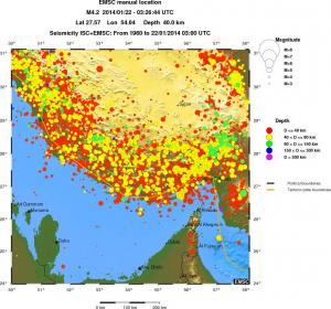 regional historical seismicity
