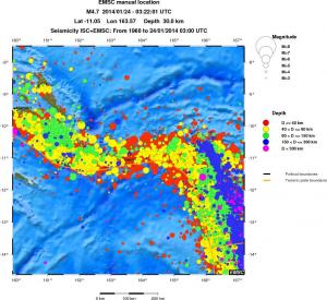 regional historical seismicity