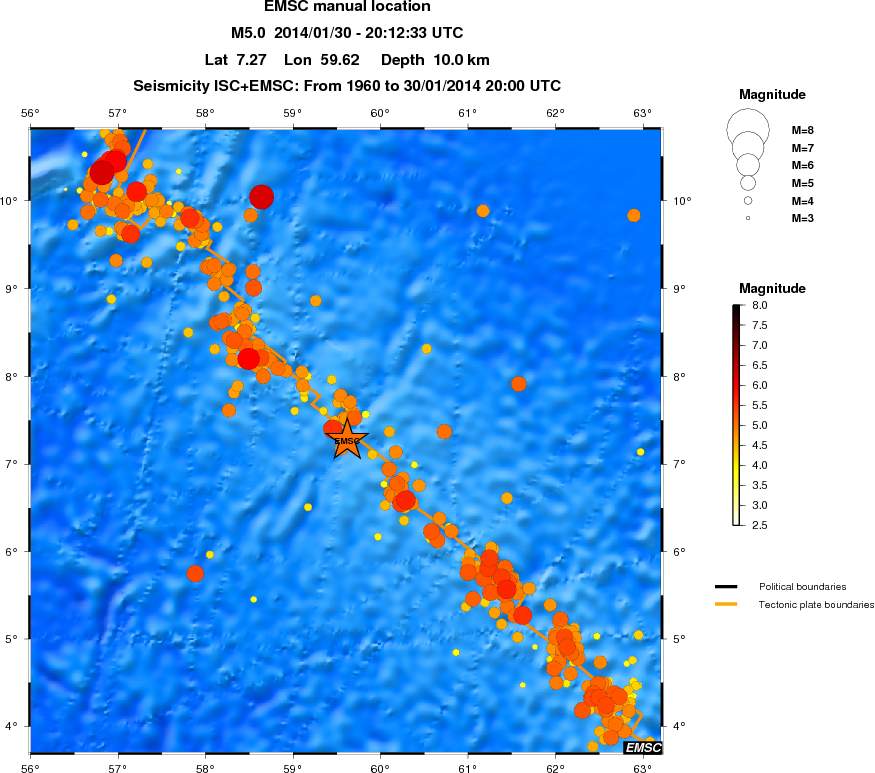 regional magnitude historical seismicity