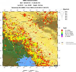 regional historical seismicity