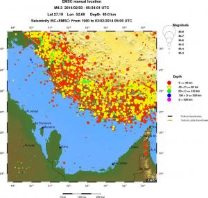 regional historical seismicity