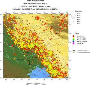 regional historical seismicity