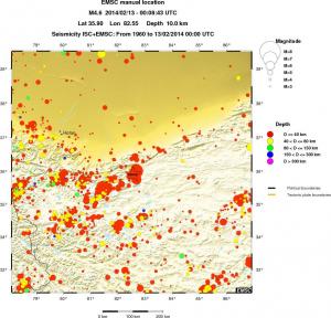 regional historical seismicity