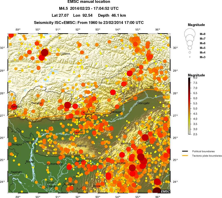 regional magnitude historical seismicity