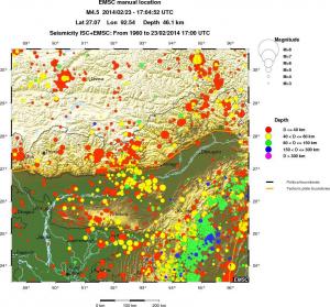 regional historical seismicity