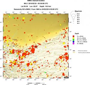 regional historical seismicity