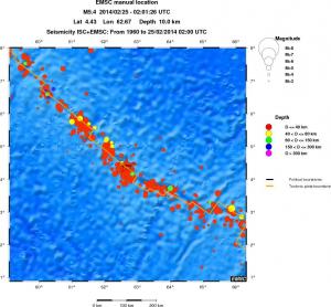 regional historical seismicity