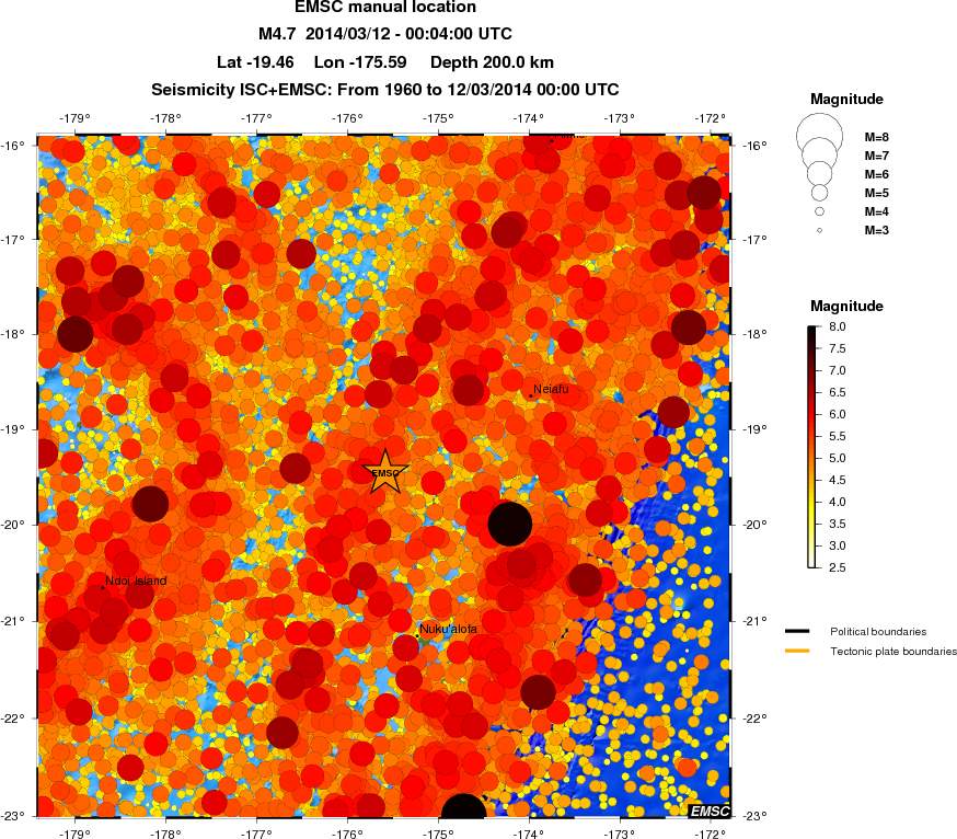regional magnitude historical seismicity