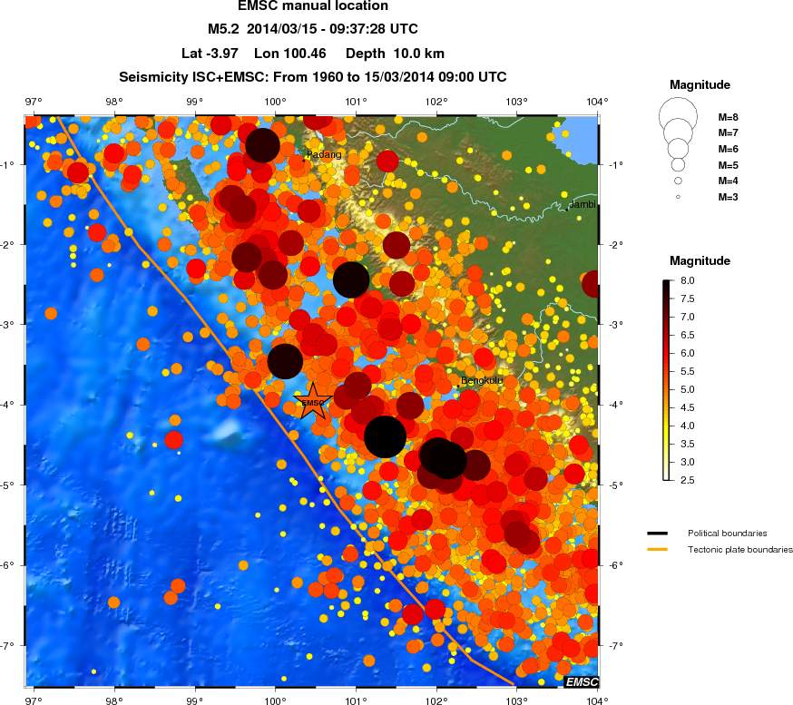 regional magnitude historical seismicity