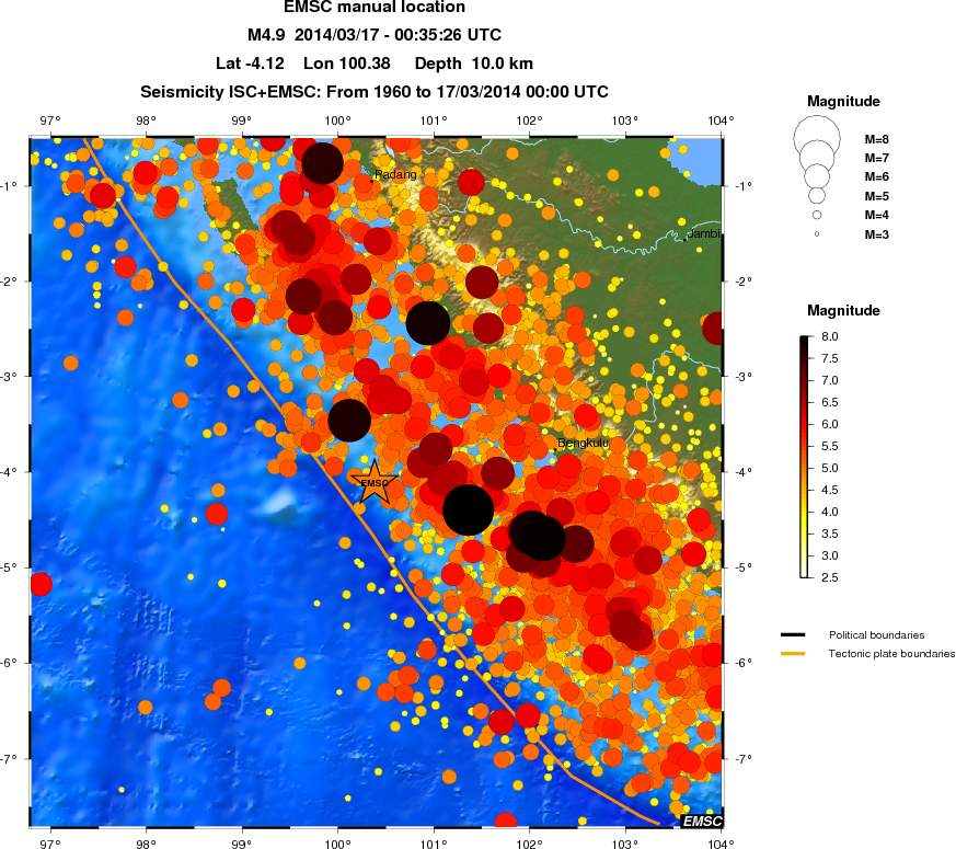 regional magnitude historical seismicity