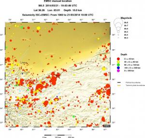 regional historical seismicity