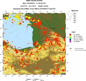 regional historical seismicity