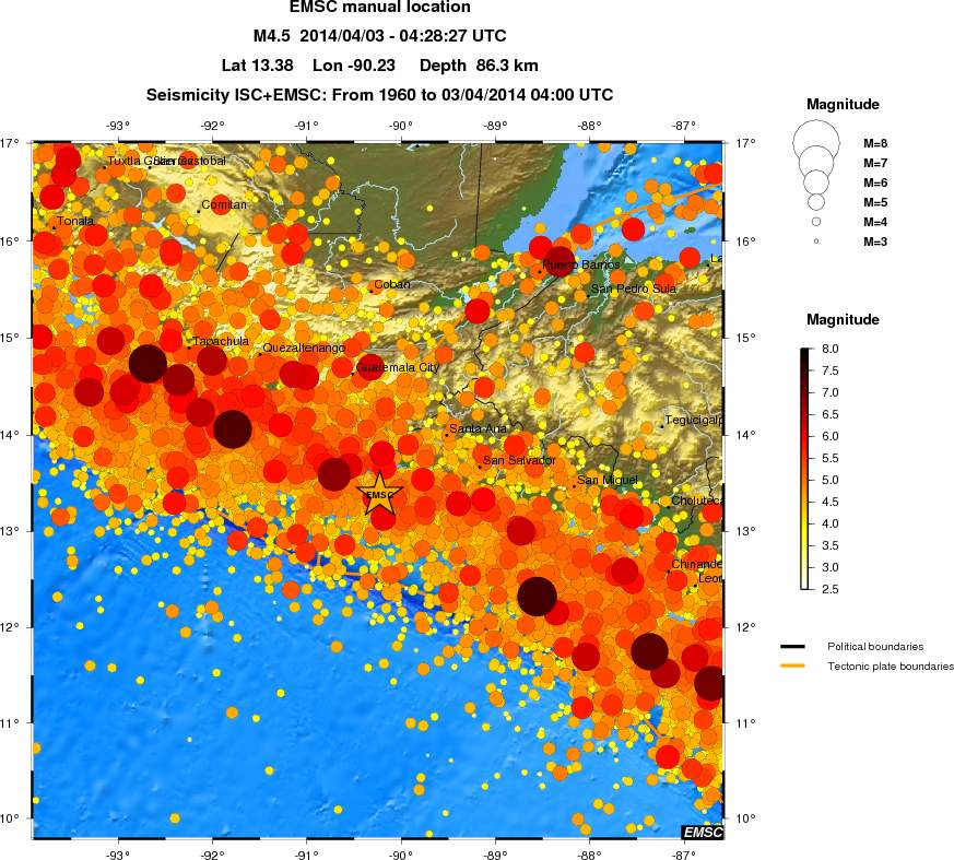 regional magnitude historical seismicity