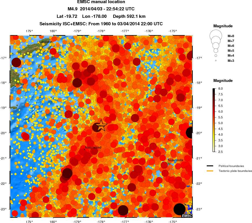 regional magnitude historical seismicity