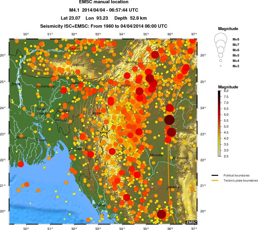 regional magnitude historical seismicity
